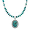 Native American Navajo Turquoise Sterling Silver Pendant Bead Necklace X10697